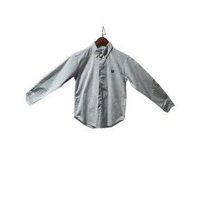 Chaps Button Up Plaid Shirt Boys Youth M 12-14 Long Sleeve